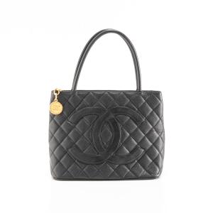 CHANEL（シャネル） 復刻トート シルバー金具 キャビアスキン ブラック