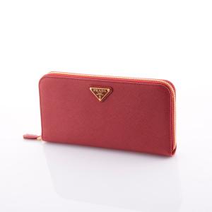 PRADA サフィアーノ　ラウンドジップ 長財布 レッド サフィアーノレザー ジップアラウンド長財布 | PRADA