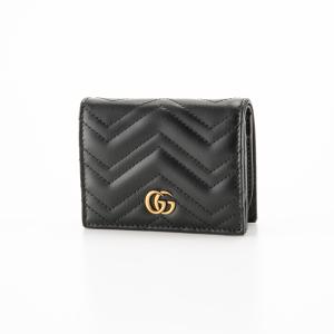 【極美品】GUCCI グッチ 折り財布 マーモント ブラック メンズ レザー グッチ 二つ折り財布（札入れ） 財布 メンズ GGマーモント