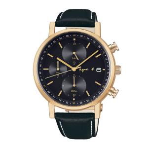 agnes b.（アニエスベー） 腕時計 クロノグラフ レザーベルト メンズ