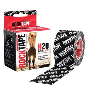 ロックテープ H2O（耐水性PRO）ブラック/ホワイトロゴ ROCKTAPE フィットネス トレーニング ロックテープ 疲労回復 キネシオロジーテープ｜fitnessclub-y