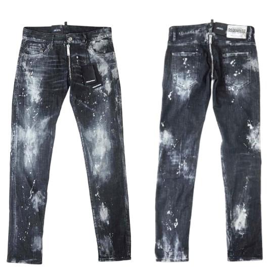 DSQUARED2 ディースクエアード S71LB1282 ペイント ウォッシュ加工 ストレッチ ス...