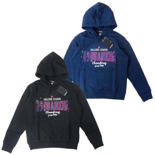 DSQUARED2 ディースクエアード S74GU0783 メンズ カレッジ ロゴ スウェットフーデ...