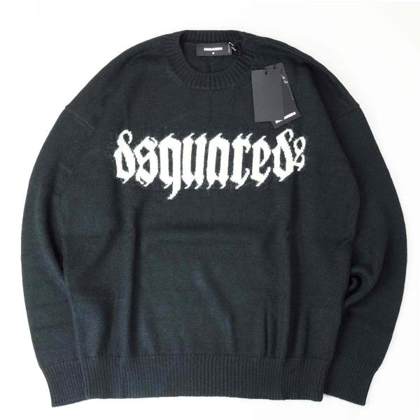 DSQUARED2 ディースクエアード S74HA1416 メンズ ロゴ アルパカ混 ニット セータ...