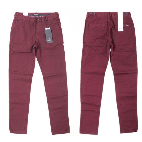 SCOTCH &amp; SODA STUART メンズ スリム テーパード ストレッチ パンツ ボルドー