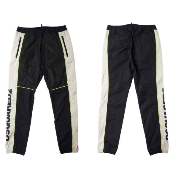 DSQUARED2 S74KB0703 メンズ ロゴ サイドライン ナイロン ジョガー トラックパン...