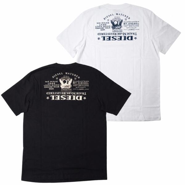 DIESEL ディーゼル T-JUST-L4 メンズ バック ロゴ プリント 半袖 Tシャツ