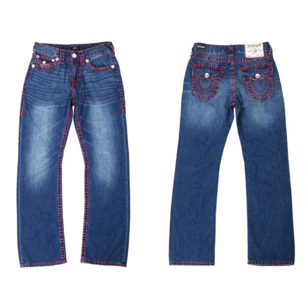 TRUE RELIGION BILLY SUPER T FLAP メンズ レッドステッチ ストレート...