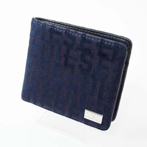 DIESEL ディーゼル メンズ モノグラム エンボスロゴ 二つ折り 財布