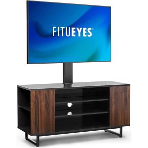 FITUEYES テレビ台 テレビボード マウント付き ローボード 32〜65インチテレビ対応 幅106cm 耐荷重40kg 高さ調節可能 左右回転 大容量収納ラック 木製