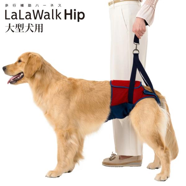 歩行補助ハーネス LaLaWalk Hip 大型犬用 スカーレットメッシュ 高齢犬 散歩 後ろ足 シ...