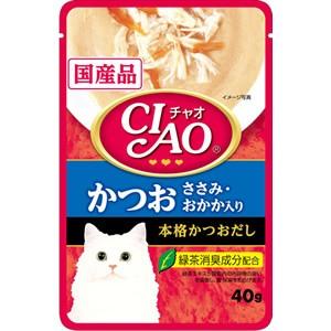 いなば チャオ かつお ささみ・おかか入り 40g 愛猫用 ウェットフード｜five-1