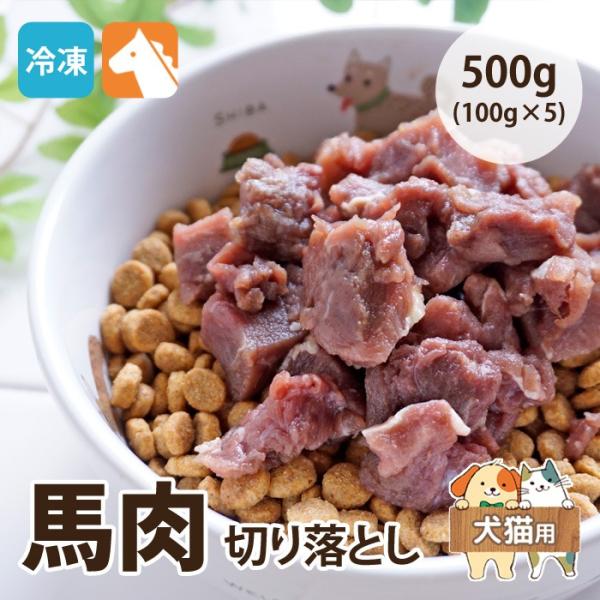 冷凍便 愛犬用生肉 馬肉切り落とし 500g(100g×5) 犬猫用　常温品同梱不可 ドッグフード ...