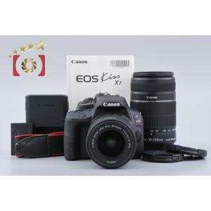 【中古】Canon キヤノン EOS Kiss X7 ダブルズームキット ブラック シャッター回数僅...