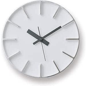 レムノス 掛け時計 アナログ エッジクロック アルミニウム ホワイト edge clock A...