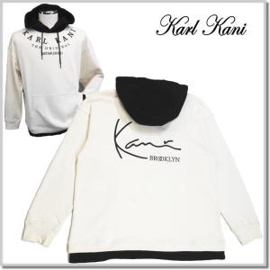 カールカナイ KARL KANI ドロップショルダー フェイクレイヤード プルパーカー 233K1305-03(キナリ) スエットパーカー ビッグシルエット｜five