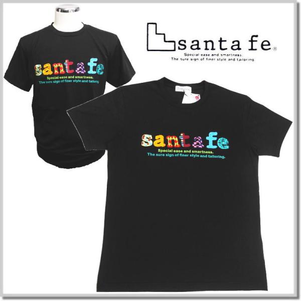 サンタフェ santa fe 天竺フロントアートロゴ刺しゅうTシャツ 85817-19(BLACK)...