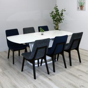 ダイニングテーブルセット 6人掛け 伸縮ダイニングテーブル 7点セット
