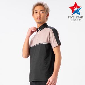 FIVE STAR モックネック ゴルフウェア 半袖 メンズ シャツ ストレッチ