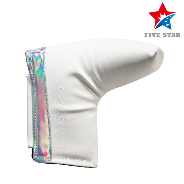 パターカバー ゴルフ パター ピン型 エンボス ホログラム ミラー ミラー加工 ホワイト 白 おしゃ...