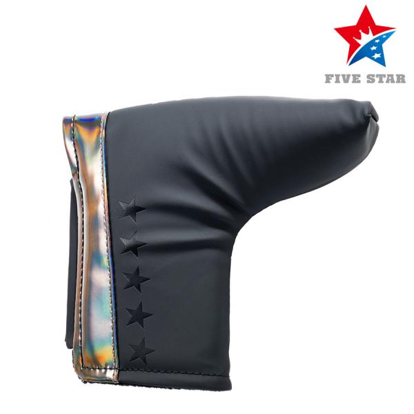 パターカバー ゴルフ パター ピン型 エンボス ホログラム ミラー ミラー加工 ブラック 黒 おしゃ...