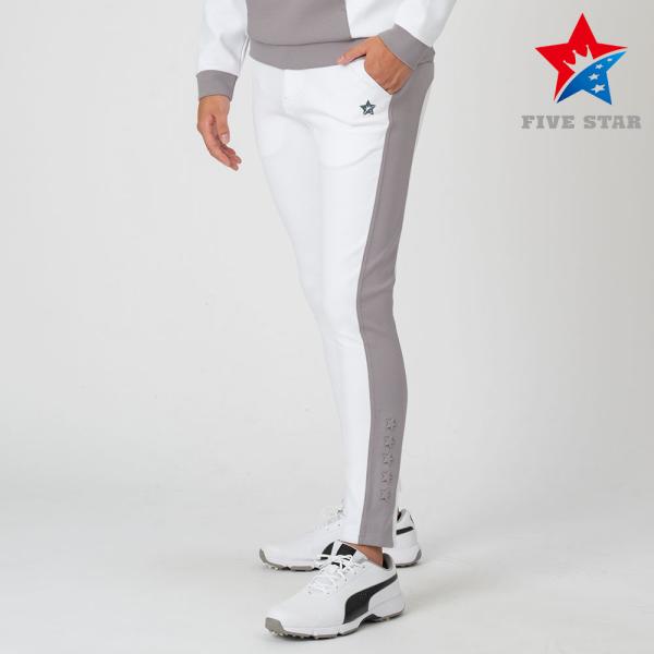 ロングパンツ パンツ ゴルフウェア メンズ 冬 ゴルフパンツ ストレッチ ホワイト 白 ファイブスタ...
