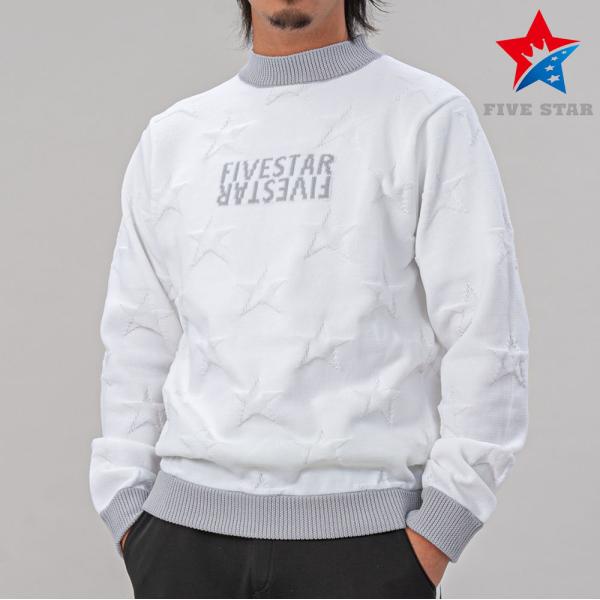 SALE ニット ゴルフウェア メンズ 長袖 モックネック スターリンクス 暖かい 防寒 ホワイト ...