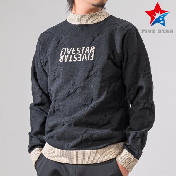 SALE ニット ゴルフウェア メンズ 長袖 モックネック スターリンクス 暖かい 防寒 ブラック ...