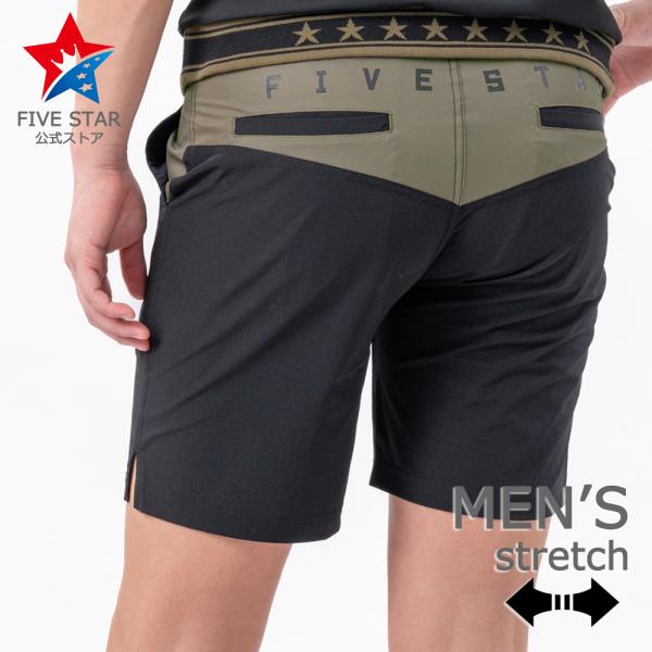 ショートパンツ パンツ ゴルフウェア メンズ 夏 ハーフパンツ ゴルフパンツ ストレッチ 切替 ブラ...