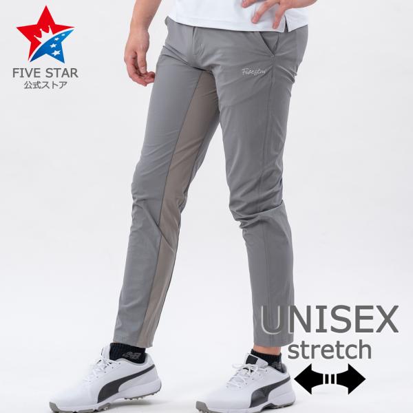 ロングパンツ パンツ ゴルフウェア メンズ 夏 ゴルフパンツ ストレッチ スリムフィット 切替 グレ...