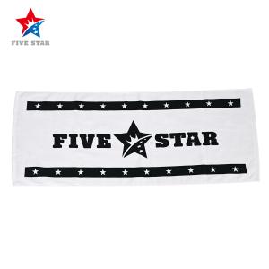 タオル ゴルフ フェイスタオル スポーツタオル コンペ コンペ賞品 ホワイト 白 星 シンプル おしゃれ ファイブスター