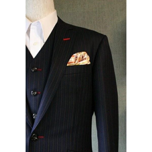 ポケットチーフ 結婚式 ワンタッチ ブランド フィックスポン fixpon メンズ パッフド２ オレ...