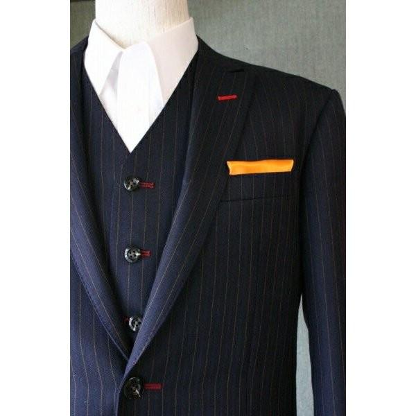 ポケットチーフ 結婚式 ワンタッチ ブランド フィックスポン fixpon メンズ スクエア オレン...