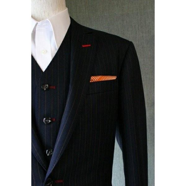 ポケットチーフ 結婚式 ワンタッチ ブランド フィックスポン fixpon メンズ スクエア オレン...