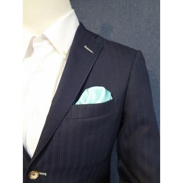 ポケットチーフ 結婚式 ワンタッチ ブランド フィックスポン fixpon メンズ パッフド２ 水色...