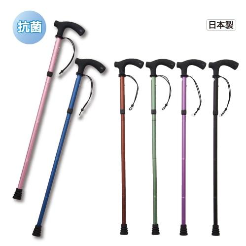【在庫限り】抗菌ソフトグリップステッキ 折りたたみ式　伸縮可　抗菌加工　日本製　メーカー直送のため代...