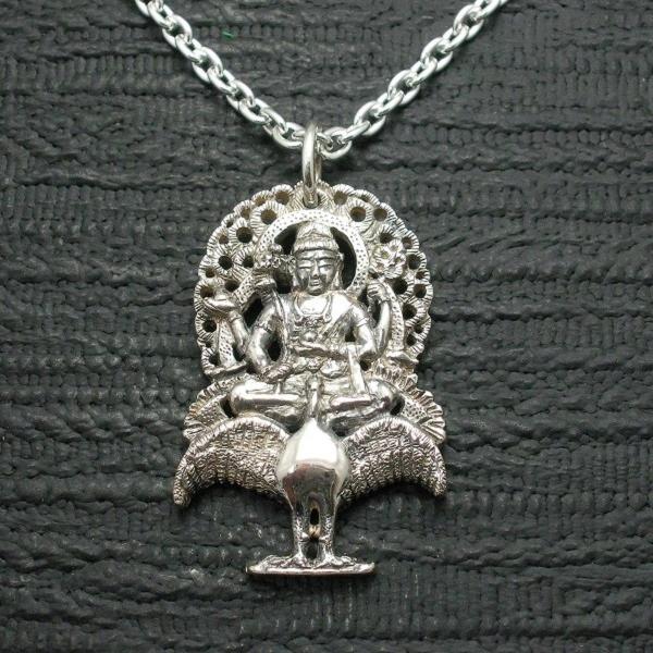 ペンダント 仏像 孔雀明王 メンズ シルバー９２５ ネックレス