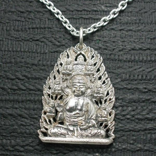 ペンダント 仏像 薬師如来 メンズ シルバー９２5 ネックレス