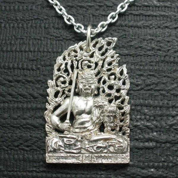 ペンダント 仏像 武田不動尊 メンズ シルバー９２５ ネックレス 武田信玄
