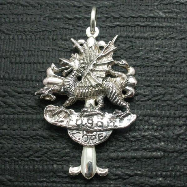 ペンダント ドラゴン メンズ シルバー９２５ クロス　龍