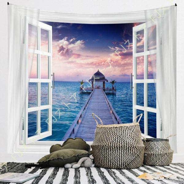 タペストリー 海と砂浜 植物 風景 多機能 ホーム装飾 多機能壁掛け 装飾用品 モダンなアート 模様...