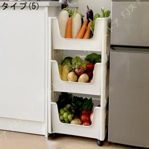 キッチンワゴン トレイ付属 キャスター付き 5...の詳細画像5