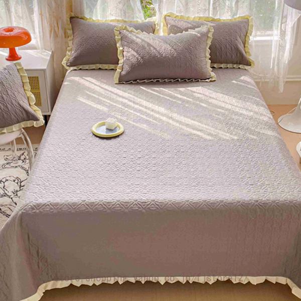 ベッドスプレッド フリル ベッドカバー 寝具カバー 雰囲気アップ 敷きシーツ 肌触り良い 通気性 耐...
