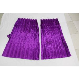 トラックカーテン サイドカーテン サテン パープル プリーツ  巾100ｘ丈80cm 2枚入りフック...