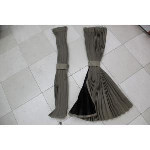 トラックカーテン サイドカーテン プリーツ  表ベージュ/裏黒 巾100ｘ丈80cm 2枚入り1級遮...