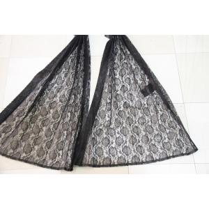 トラックカーテン サイドカーテン プリーツ 薔薇レース 黒 巾100ｘ丈80cm 2枚入り フック ...