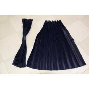 トラックカーテン サイドカーテン プリーツ  ネイビー 巾100ｘ丈80cm 2枚入り1級遮光 フッ...