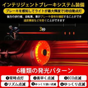 自転車 テールライト ブレーキランプ テールラ...の詳細画像2