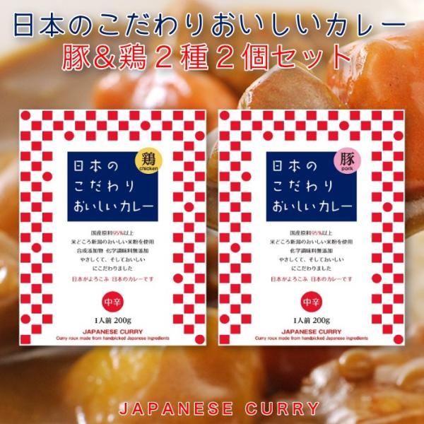 日本のこだわりおいしいカレー  豚＆鶏 2種2個セット