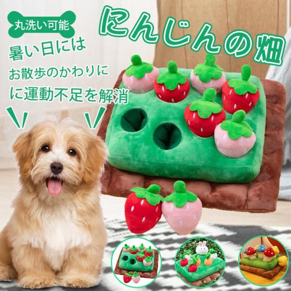 犬 おもちゃ にんじん畑 ノーズワーク イチゴ にんじん 知育玩具 餌マット 犬嗅ぎパッド 運動不足...